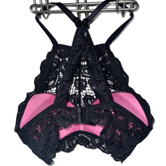 Victoria's Secret - Black Lace High Neck Bralette - Picture 2 of 4